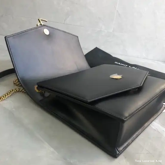 Tony Luxuries LEATHER CHAIN SULPICE BAG MEDIUM IN BURGUNDY YSL 0531